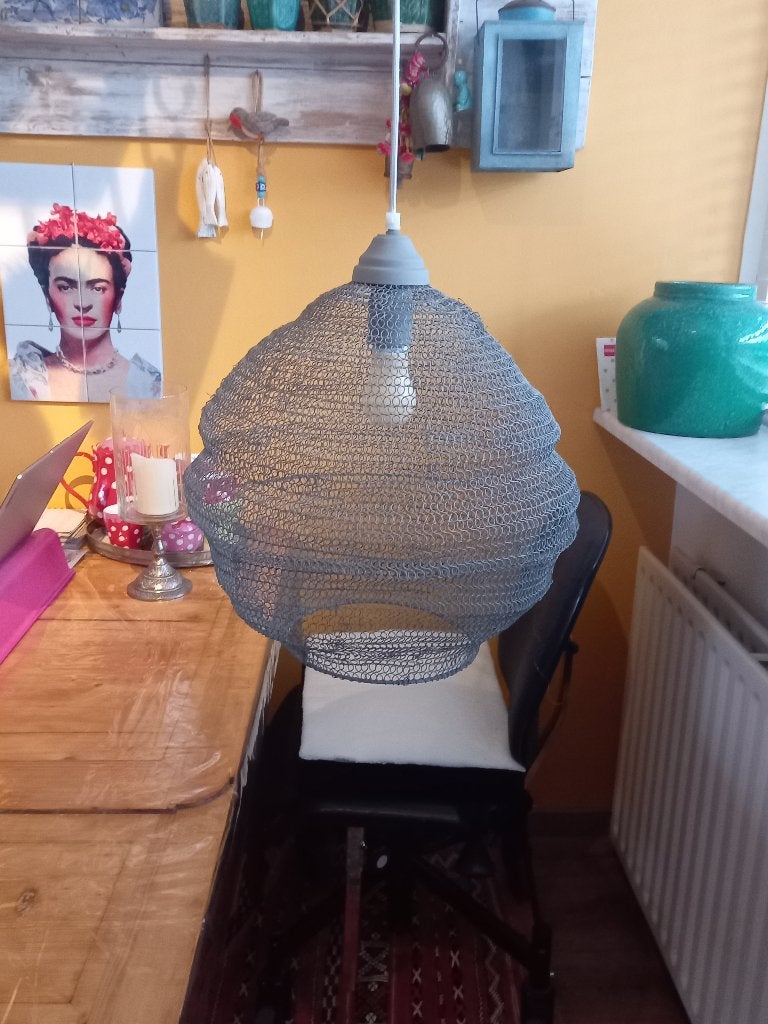 NIEUW METALEN HANGKOOI LAMP-AZIË-INDUSTRIEEL-BROCANTE, Ophalen of Verzenden
