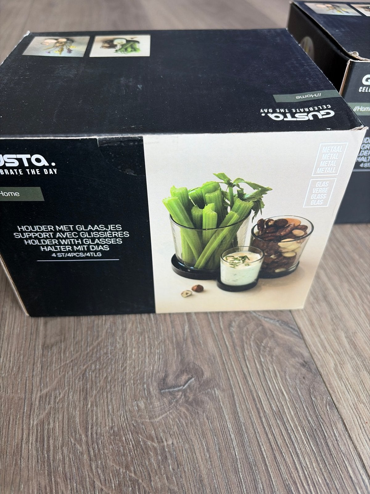 Gusta Serveerhouder met Glaasjes - Nieuw in Doos, Ophalen, Overige typen, Nieuw, Gusta