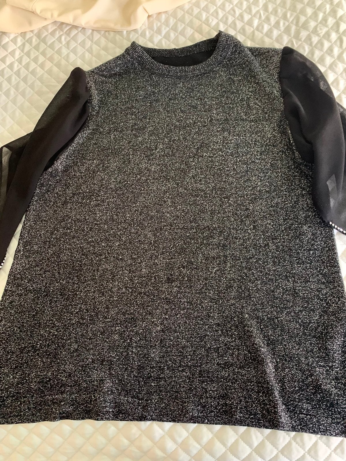 Glitter top en broek set - Maat 46, Zwart, Maat 46/48 (XL) of groter, Ophalen of Verzenden, Zo goed als nieuw