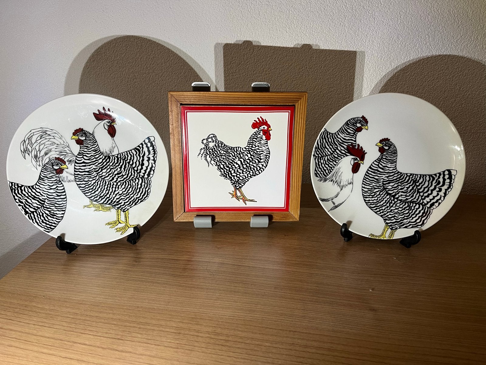 Fitz and Floyd "Coq du Village" Borden en Tegel, Ophalen of Verzenden