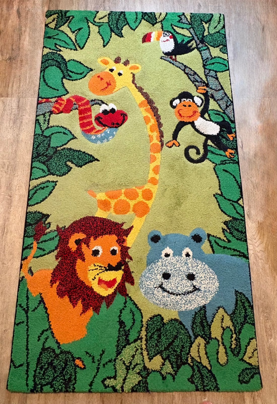 Vloerkleed jungle dieren, 150x80cm, Ophalen, Gebruikt, 100 tot 150 cm, 50 tot 100 cm