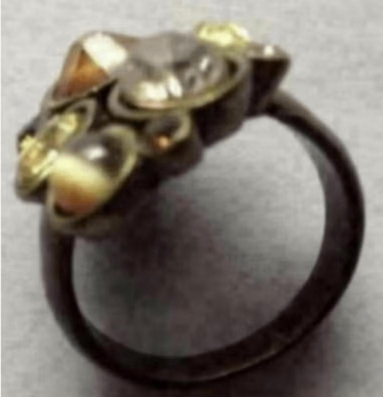 Ring verschillende kleuren bruine steentjes; 1,8 - 1,9 cm, Sieraden, Tassen en Uiterlijk, Ringen, Bruin, Ophalen of Verzenden
