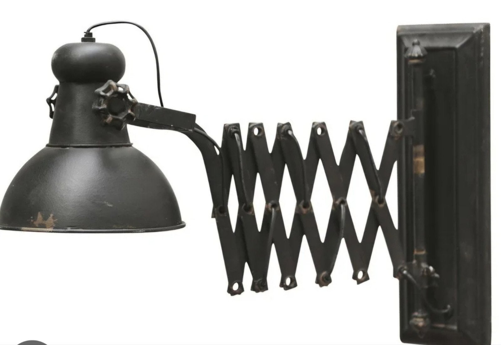 Industriële uitschuifbare wandlamp - Zwart metaal, Huis en Inrichting, Gerichte verlichting, Gebruikt, Zwart, Overige fittingen