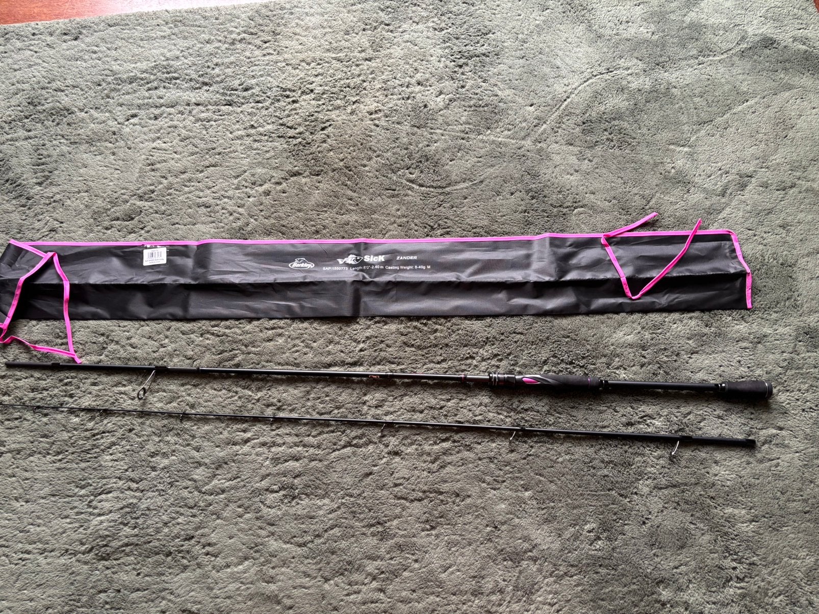 Berkley Sick Stick Zander spinning 2,40m 8-40gr, Ophalen of Verzenden, Zo goed als nieuw, Werphengel