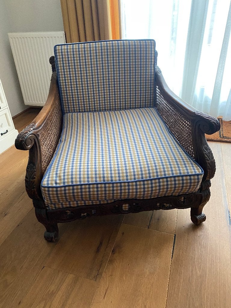 Antieke koloniale fauteuil in Empire stijl., Antiek en Kunst, Ophalen