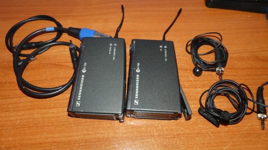 Sennheiser set met 1 microfoontjes, Ophalen of Verzenden, Gebruikt