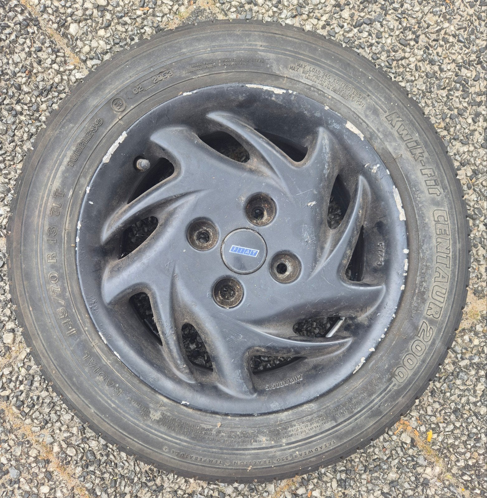 Originele Fiat Velg met Kwik-Fit Centaur 2000 Band (145/70 R, Ophalen