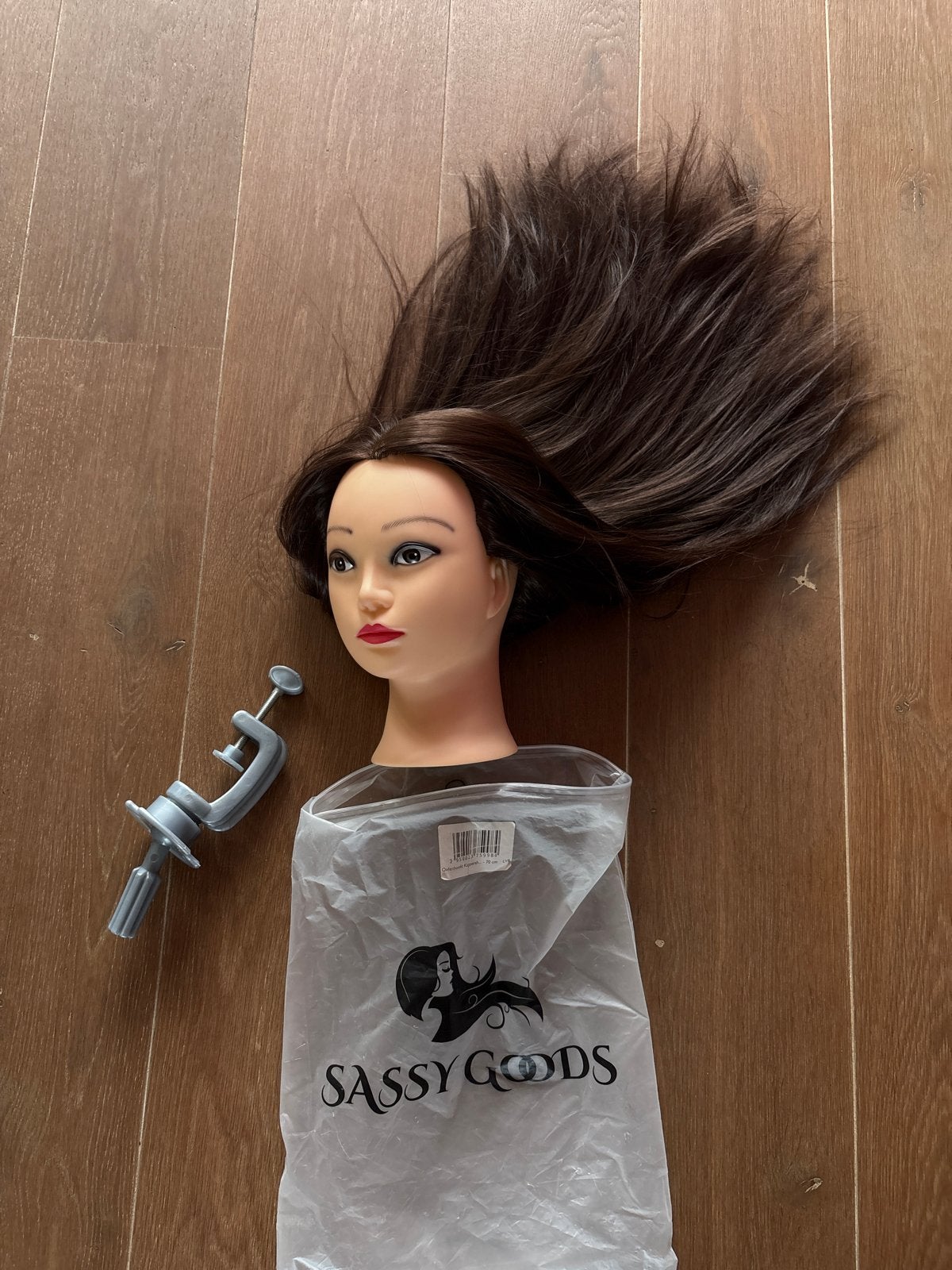 Oefenhoofd met haar en tafelklem - Sassy Gods, Ophalen of Verzenden, Gebruikt, Overige typen