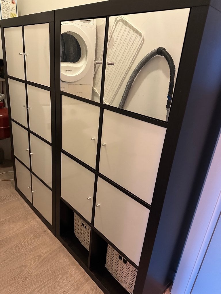 GRATIS IKEA Expedit kasten-bruin/zwart, Ophalen, Gebruikt, 100 tot 150 cm, 150 tot 200 cm