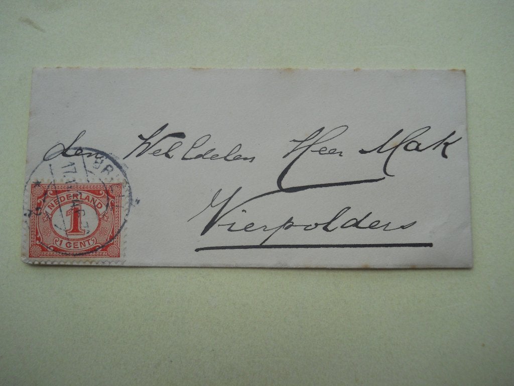Nederland 1899 Briefje naar Vierpolders Nvph51 gest. Brielle, Postzegels en Munten, Bankbiljetten | Nederland, 10 gulden, Ophalen of Verzenden