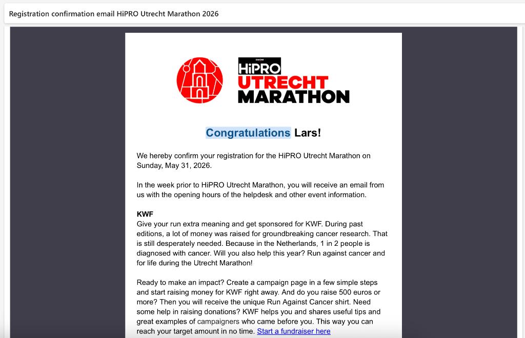 Utrecht Halve Marathon, Tickets en Kaartjes, Evenementen en Festivals, Eén persoon