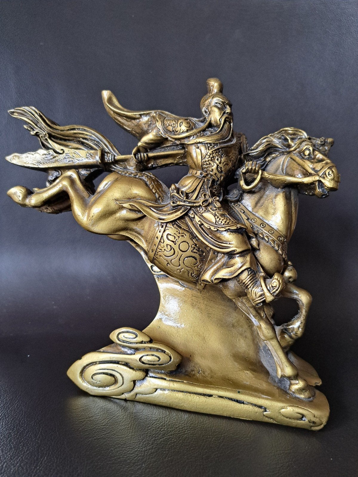 Gaaf beeld van Chinese krijger te paard, 21 cm hoog, Ophalen of Verzenden, Azië, Overige materialen, Beeld