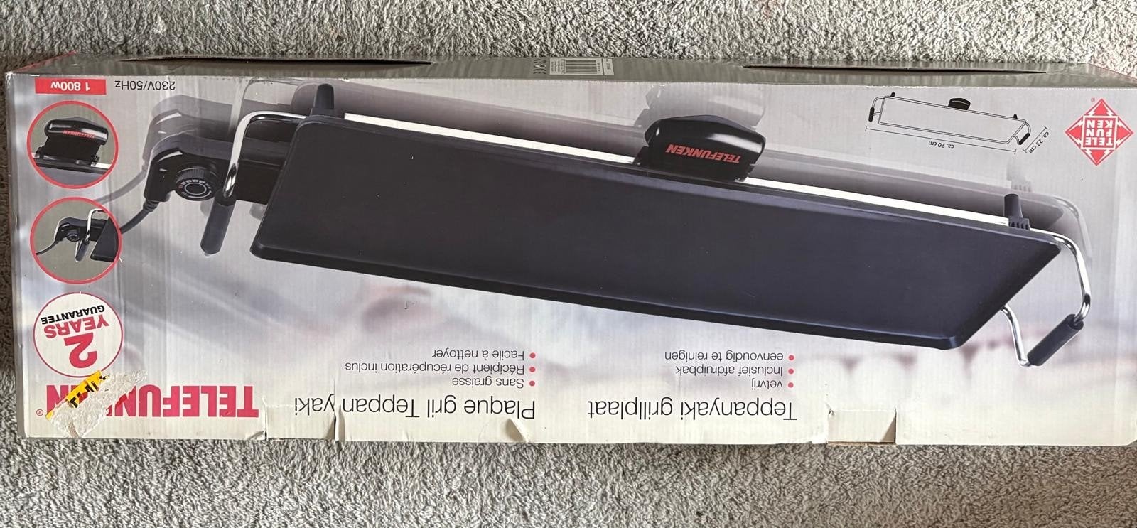 Telefunken Teppanyaki Grillplaat - 70x23cm, Ophalen, Zo goed als nieuw, Tafelgrill
