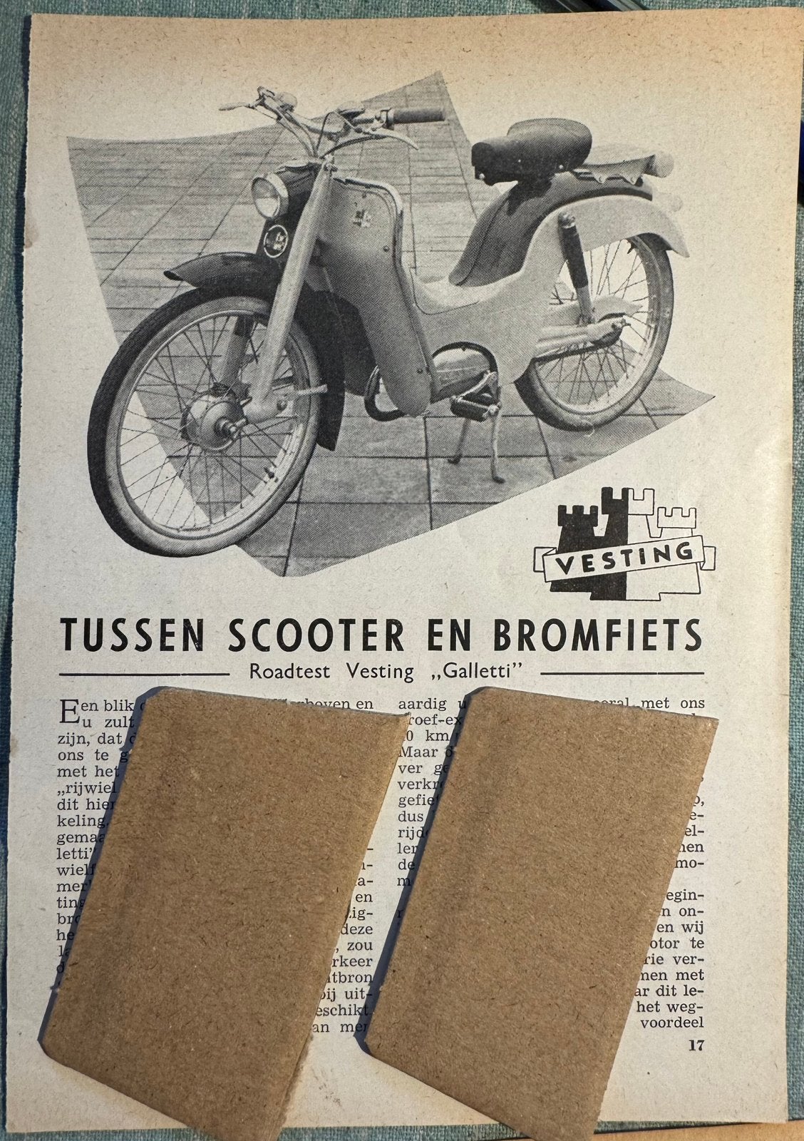 Test Vesting bromfiets Galletti, Verzenden, Zo goed als nieuw, Motoren