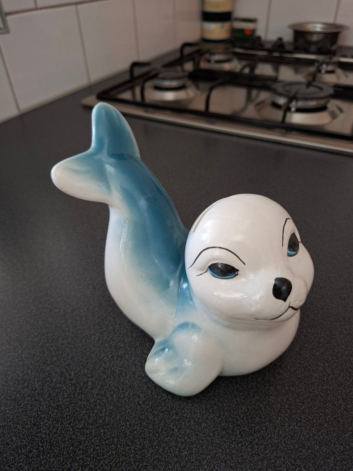 Leuke Zeehond Spaarpot - Vintage Keramiek, Ophalen of Verzenden, Gebruikt, Steen, Aardewerk of Keramiek, Dier