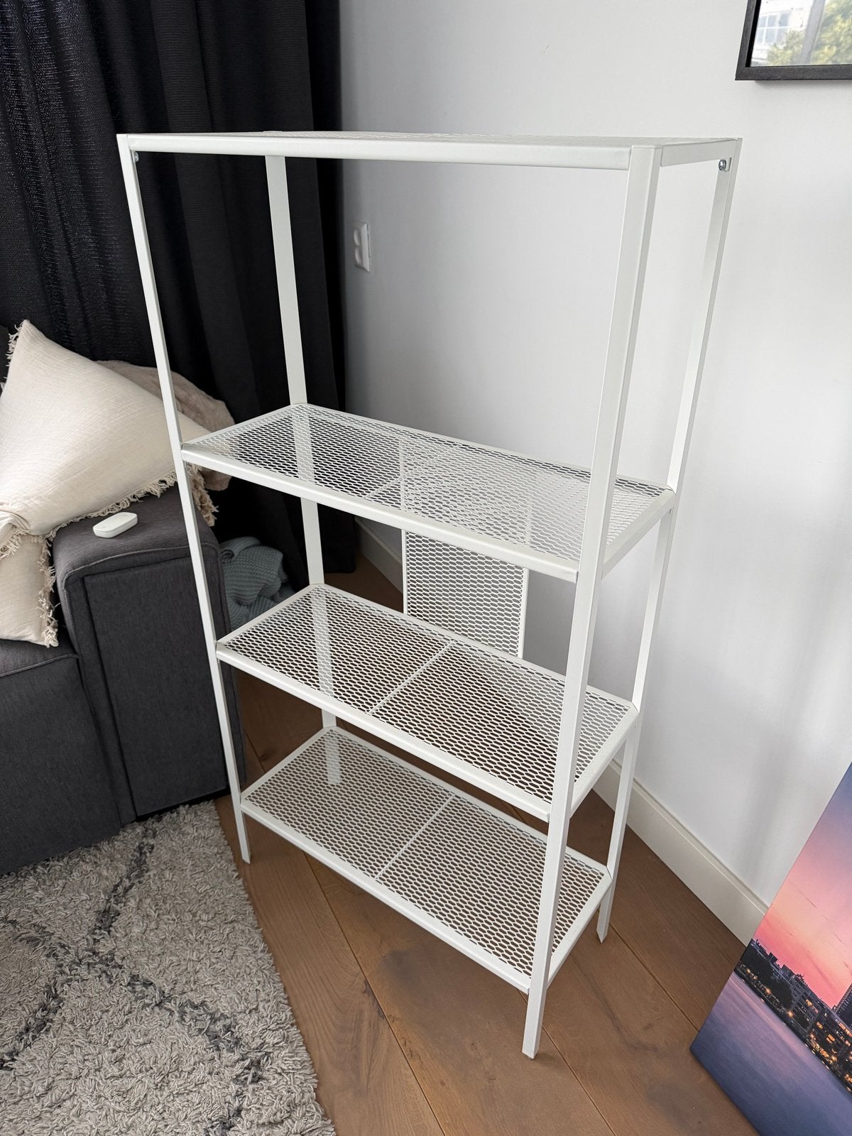 IKEA BAGGEBO Open kast, metaal/wit, Ophalen, Zo goed als nieuw