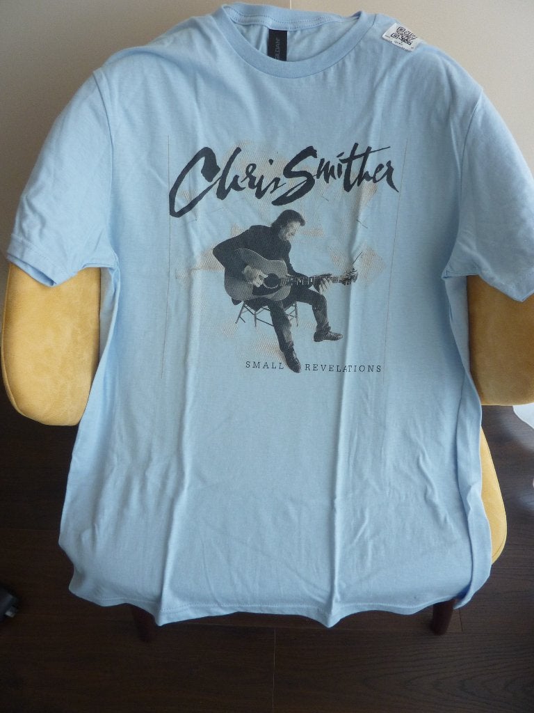 Chris Smither t-shirt M blauw nieuw Small Revelations Americ, Verzamelen, Muziek, Artiesten en Beroemdheden, Verzenden, Nieuw