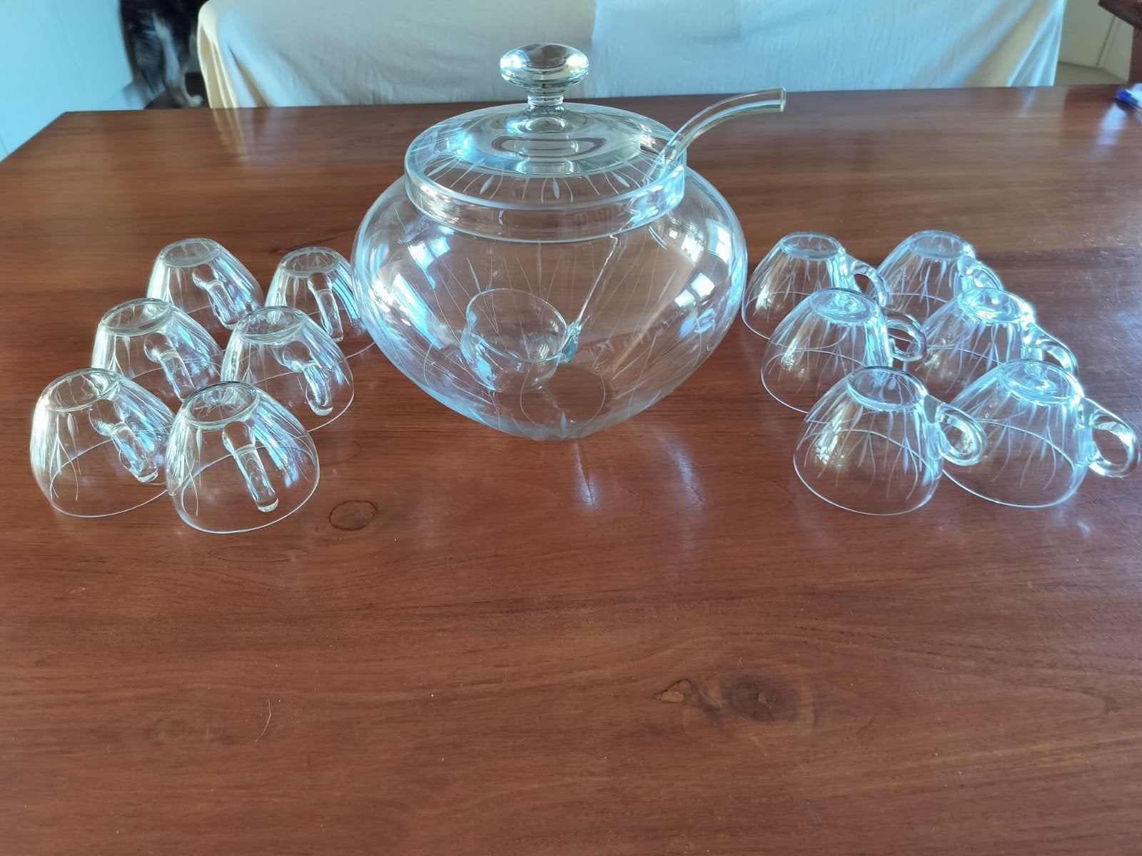 Vintage glasservies met Punch Bowl Set. 40-Delig., Ophalen
