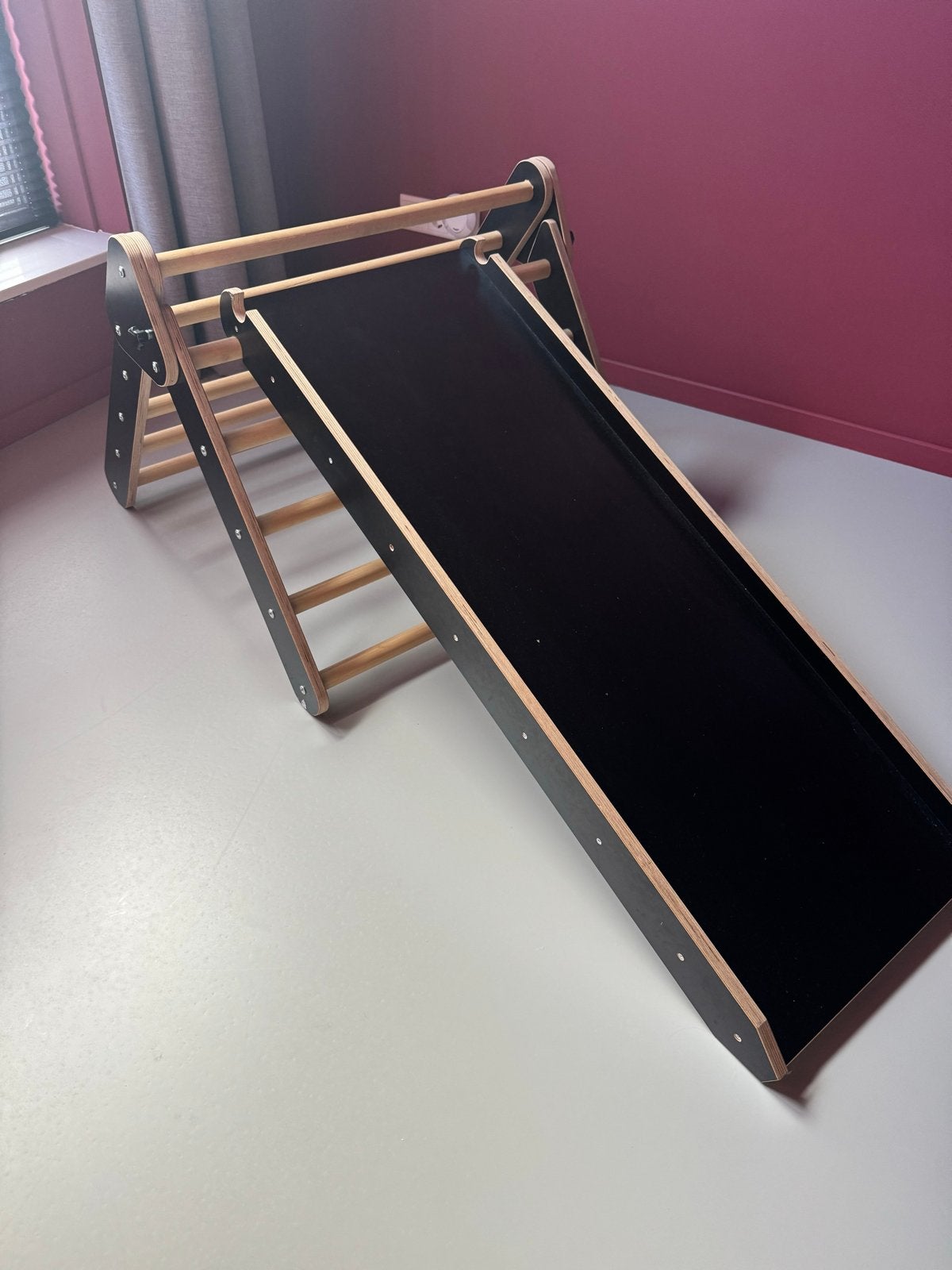 Houten glijbaan met klimrek voor kinderen, Ophalen, Gebruikt, Glijbaan