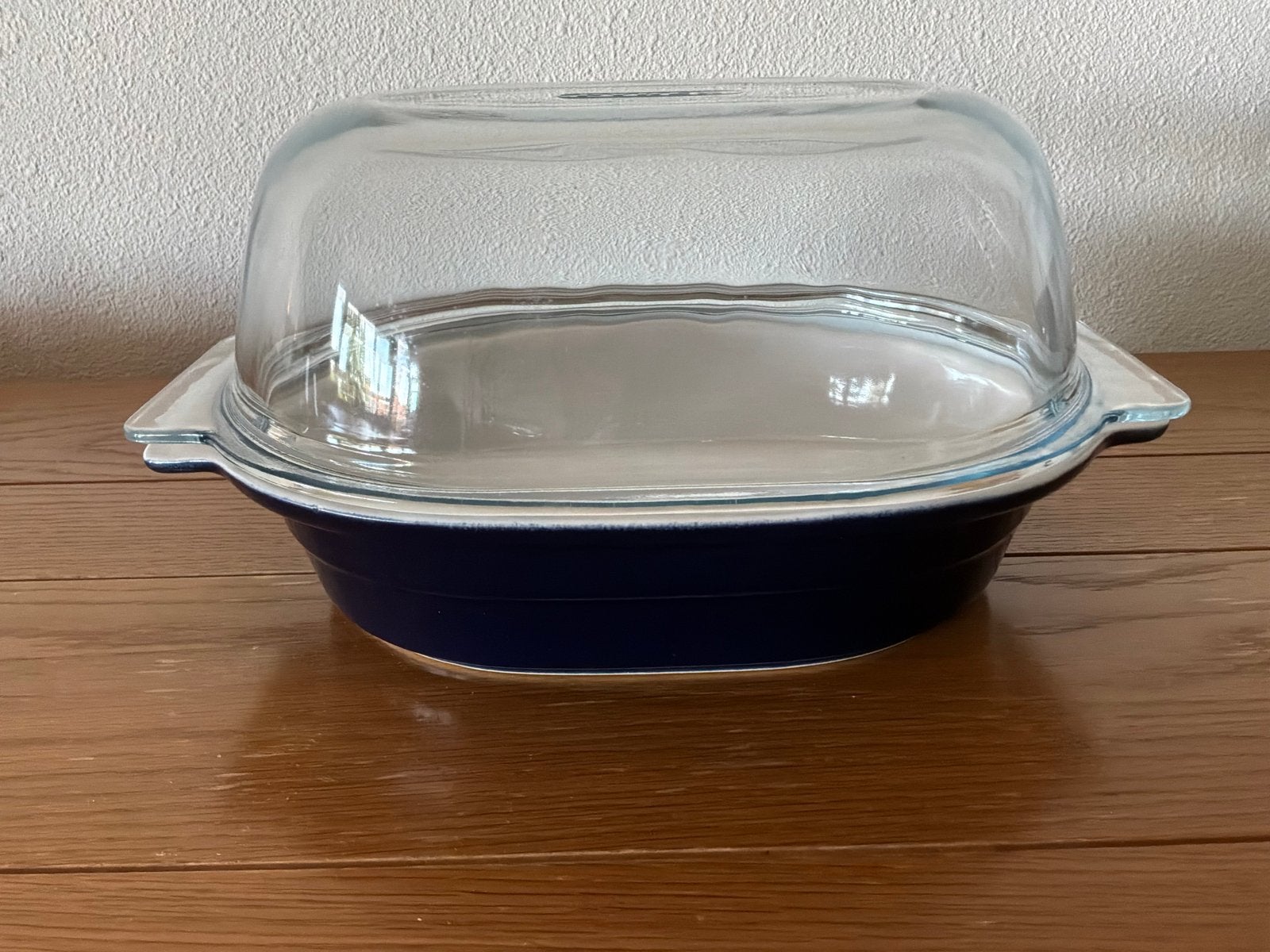 Ovenschaal met glazen deksel - Blauw/Wit, Ophalen of Verzenden, Steen/keramiek, Overige merken, Overige typen