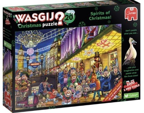 Wasgij Christmas 20 - Spirits of Christmas, Hobby en Vrije tijd, Ophalen of Verzenden, 500 t/m 1500 stukjes, Gebruikt, Legpuzzel
