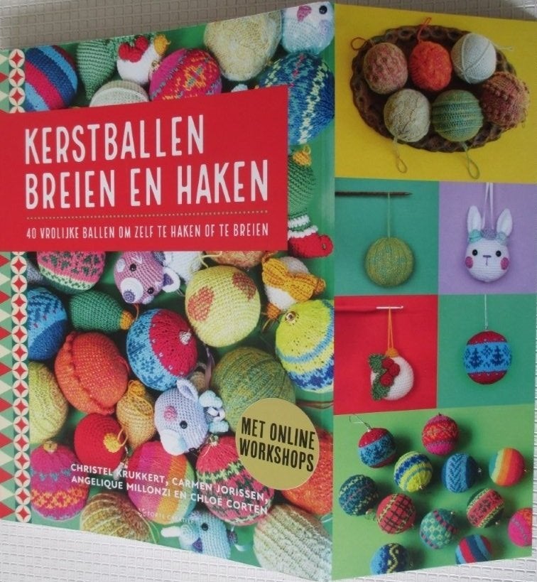 Haakboek,haken,Christel Krukkert,Kerstballen breien en haken, Verzenden, Zo goed als nieuw, Breien of Haken, Patroon of Boek