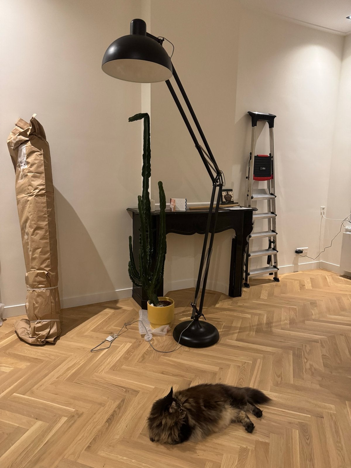 Koloss vloerlamp zwart - Zo goed als nieuw, Ophalen, E27 (groot), Zo goed als nieuw, Metaal
