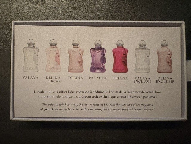 Parfums de Marly Feminine Discovery Set + 2 extra samples, Ophalen of Verzenden, Zo goed als nieuw
