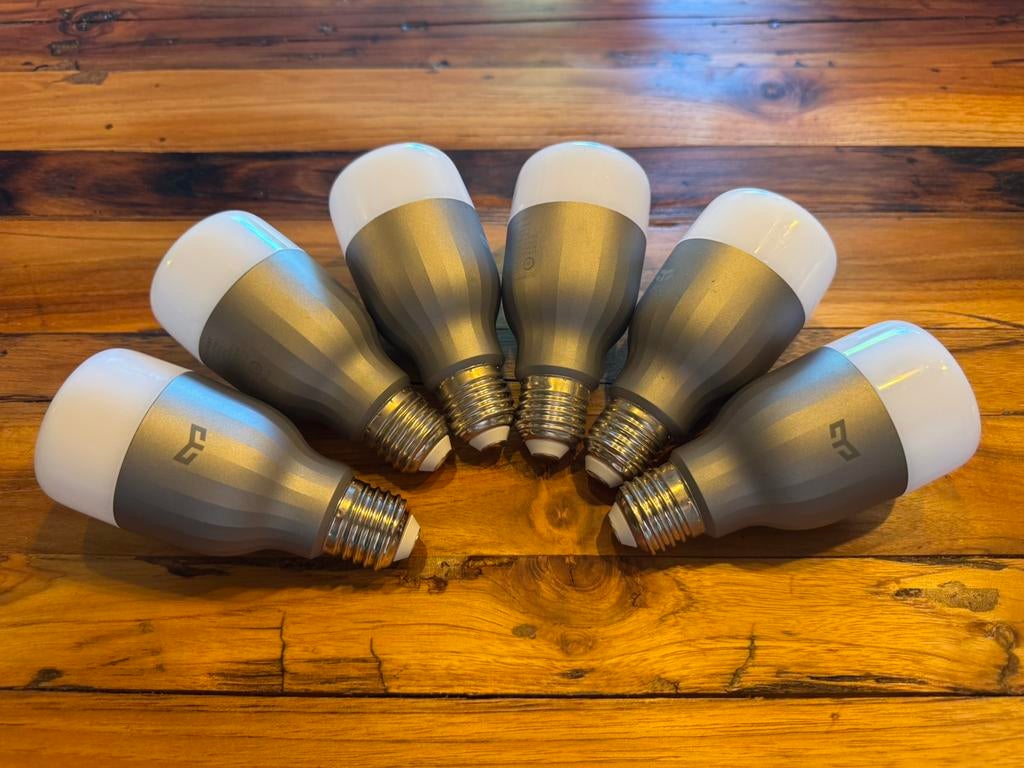 6x Xiaomi Yeelight multicolor smart lampen, Ophalen of Verzenden, Zo goed als nieuw, E27 (groot), Led-lamp