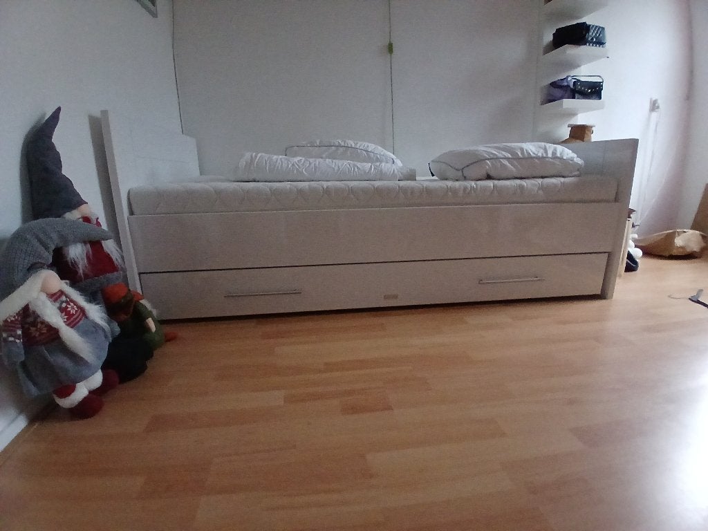 Bed met onderlade Bopita Manhattan /  Manhatten, Kinderen en Baby's, Ophalen, 85 tot 100 cm, Gebruikt, Lattenbodem