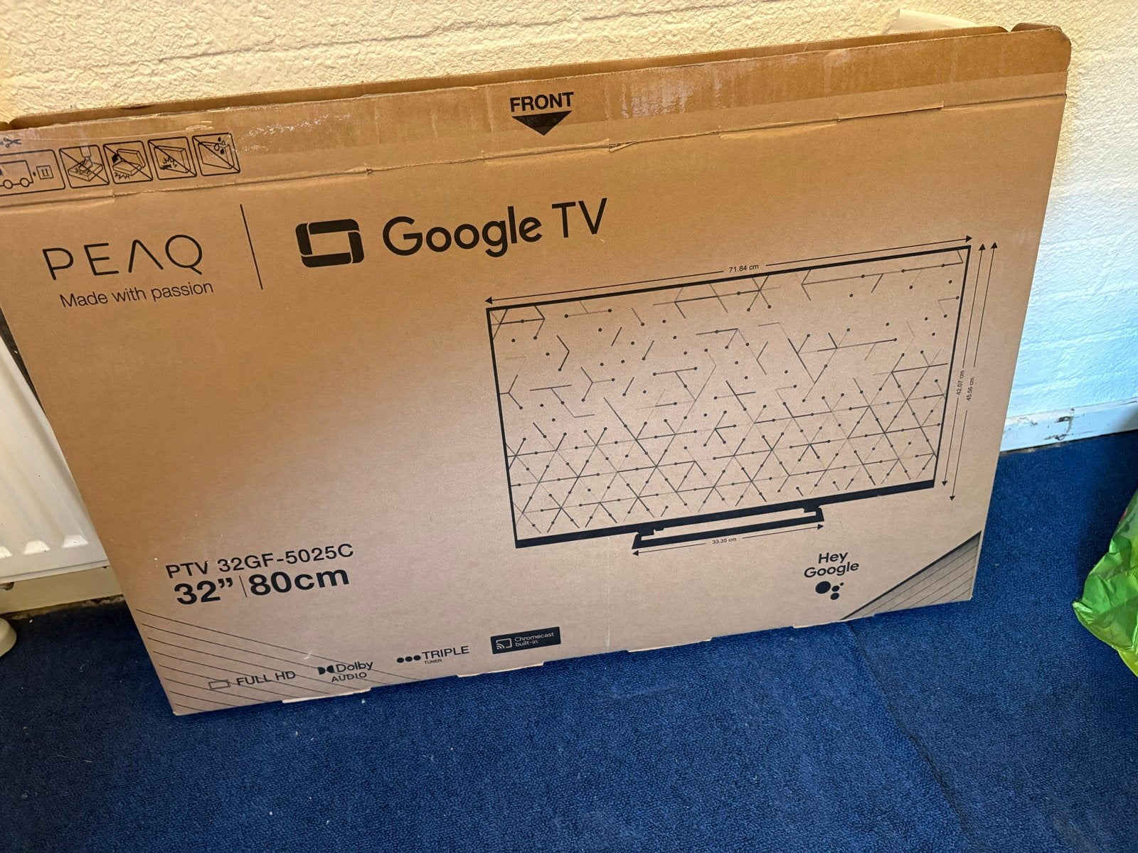 PEAQ PTV 32GF-5025C Google TV 32 inch (80cm) - Zo goed als n, Audio, Tv en Foto, Televisies, Overige merken, LED, Zo goed als nieuw