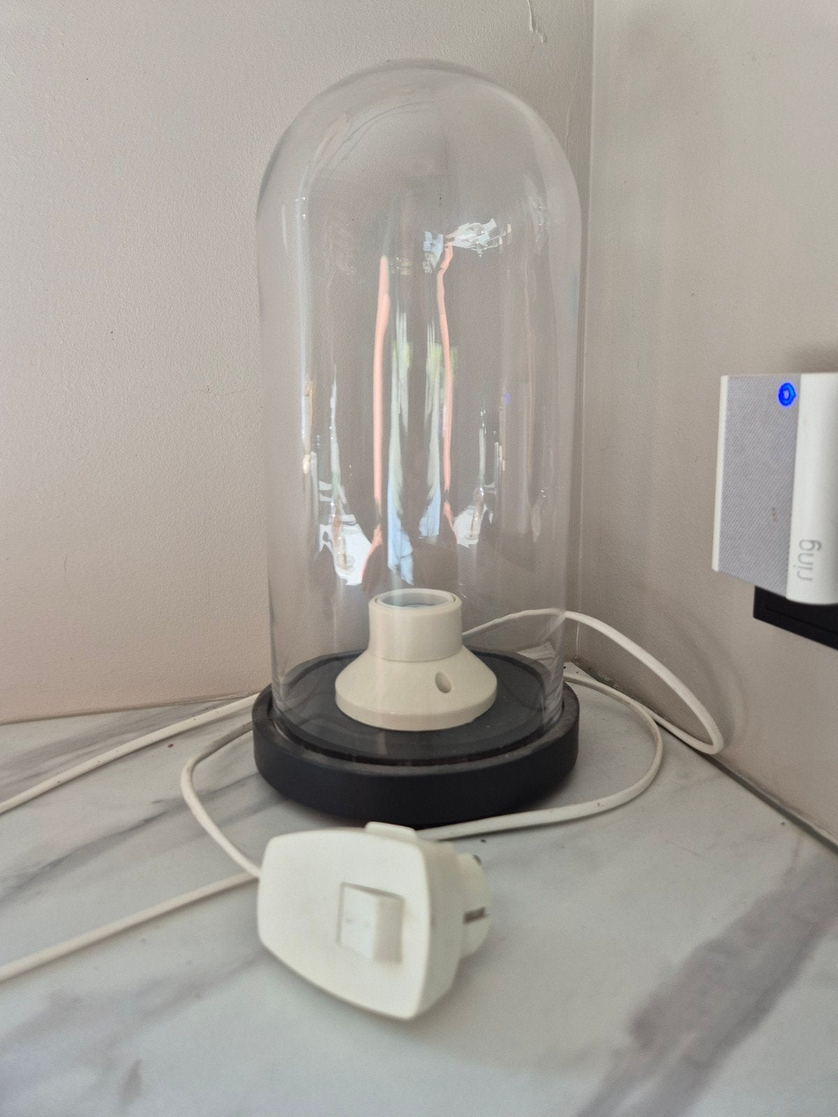 Vintage Glazen Stolp Lamp - Uniek Design, Ophalen
