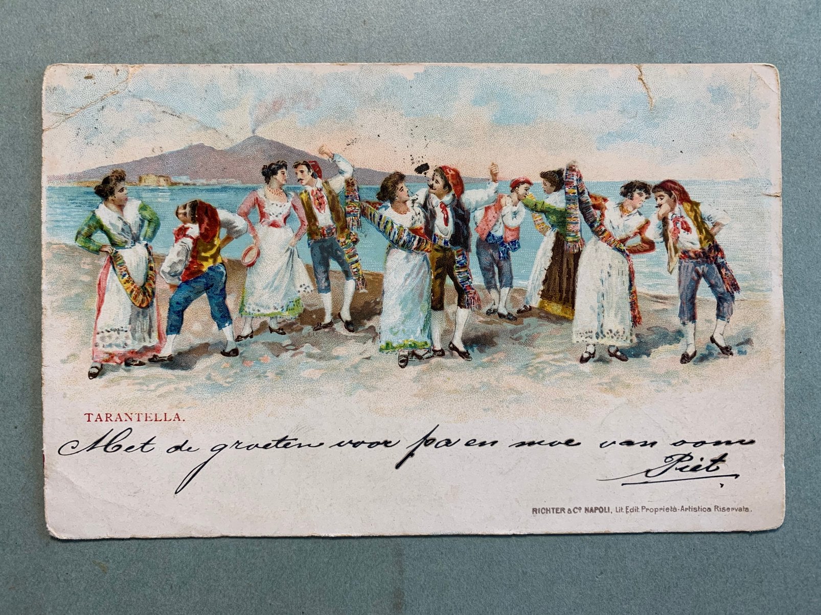 1909 Tarantella - dans, Ophalen of Verzenden, Voor 1920, Gelopen, Klederdracht