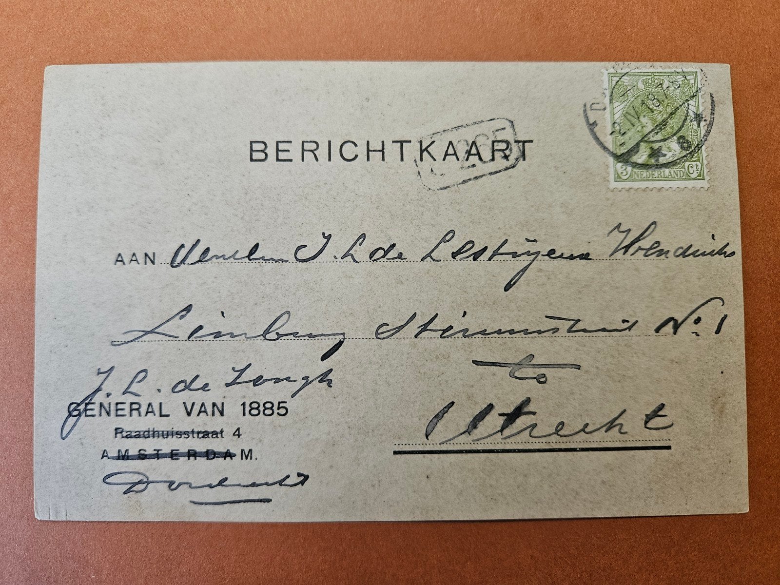 93) briefkaart 1918, Postzegels en Munten, Ophalen of Verzenden, Briefkaart