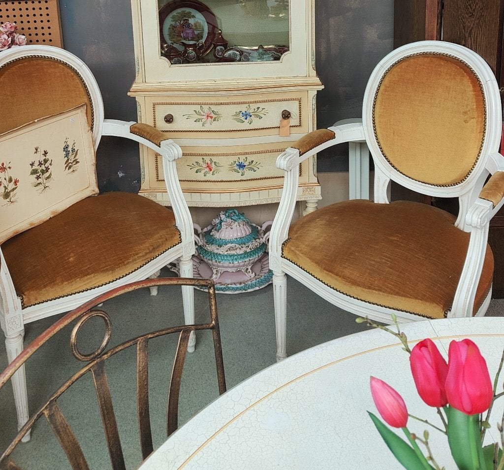 Vintage medaillon stoel Lodewijk XVI stijl, Ophalen
