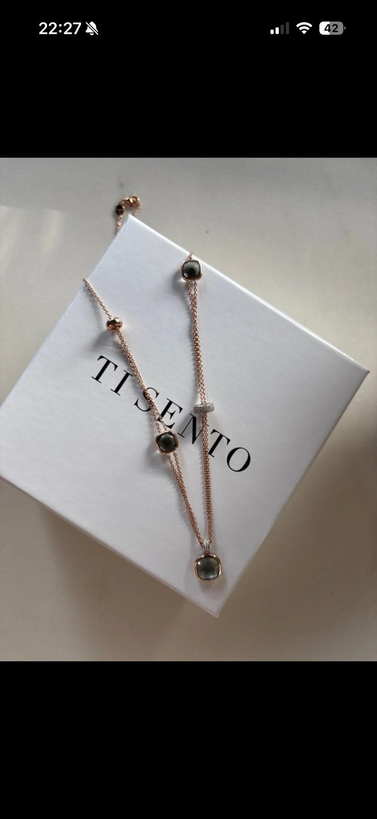 Ti Sento collier - 34122GR nieuw!, Met hanger, Nieuw, Ophalen of Verzenden, Roze