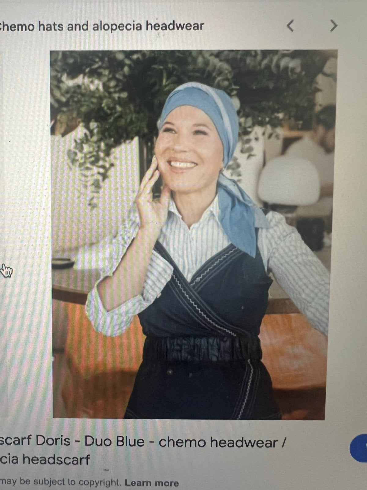 Doris Fusion Chemo Hoofddoek - Duo Blauw, Ophalen of Verzenden, Zo goed als nieuw, One size fits all, Hoed
