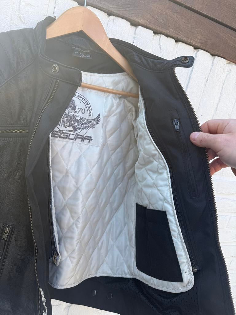 Segura Retro Classic Leren Motorjas - Café Racer / Vintage, Heren, Jas | leer, Ophalen of Verzenden, Tweedehands