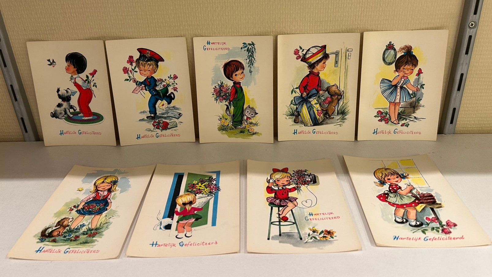 Verjaardagskaarten jaren 60/70, Ophalen of Verzenden, 1960 tot 1980, Sterren en Beroemdheden