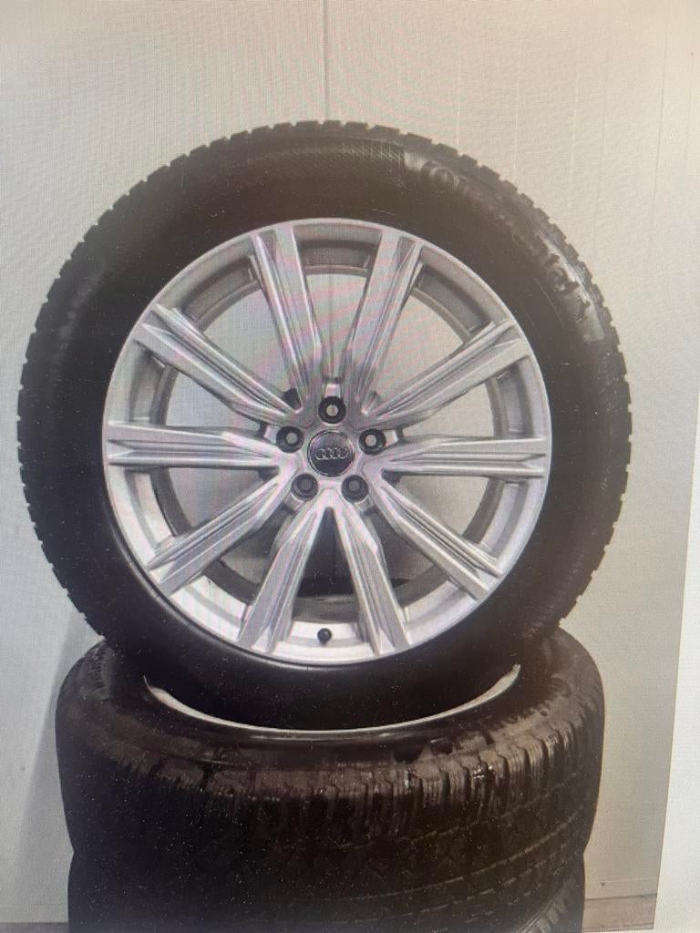 Originele winterset Audi Q7 Q8 20 inch Continental AO TPMS, Ophalen, Gebruikt, 265 mm, Banden en Velgen