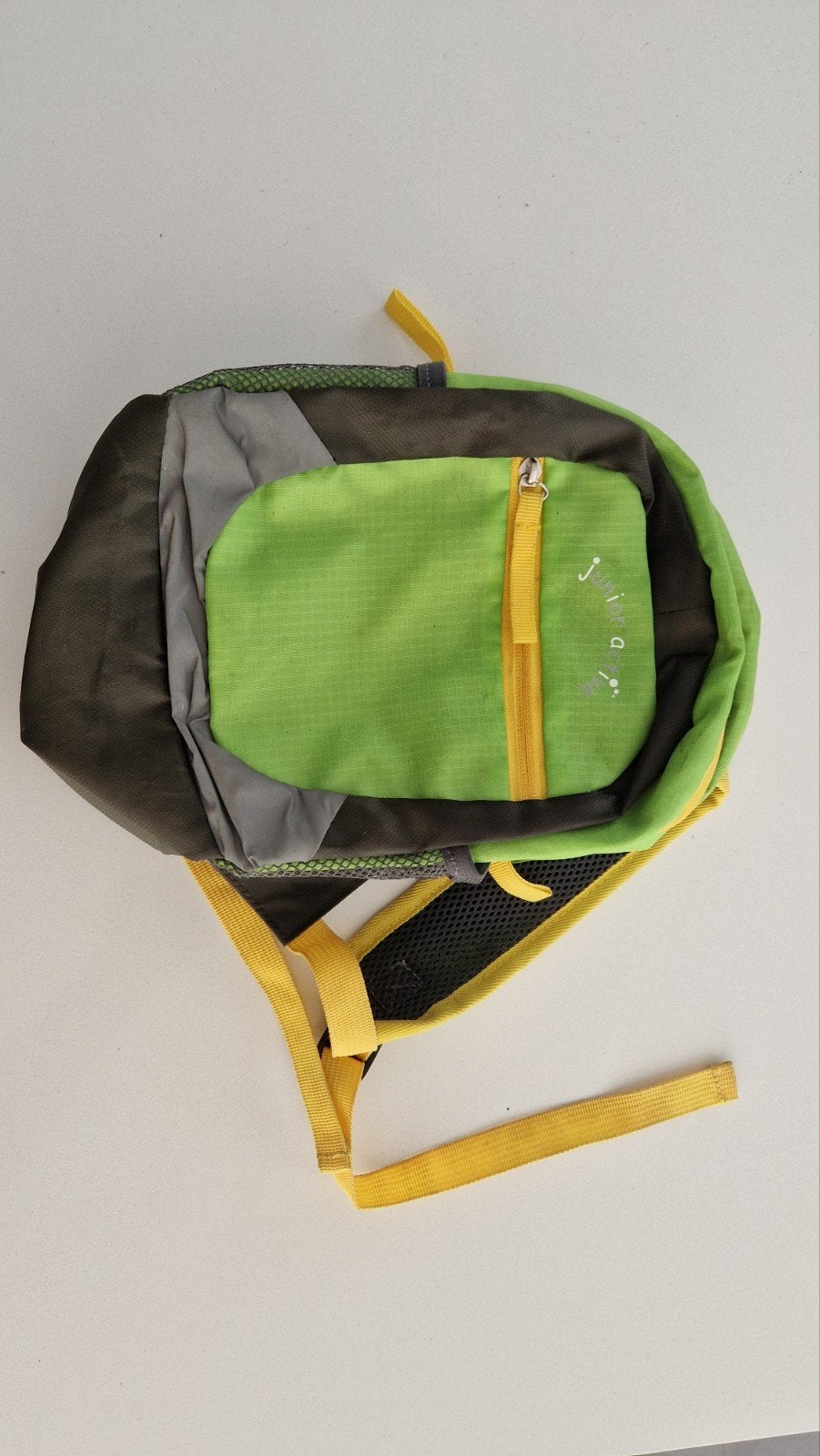 Junior Active Mini Rugzak - Groen/Grijs/Geel, Gebruikt, Minder dan 30 cm, Minder dan 25 cm, Ophalen
