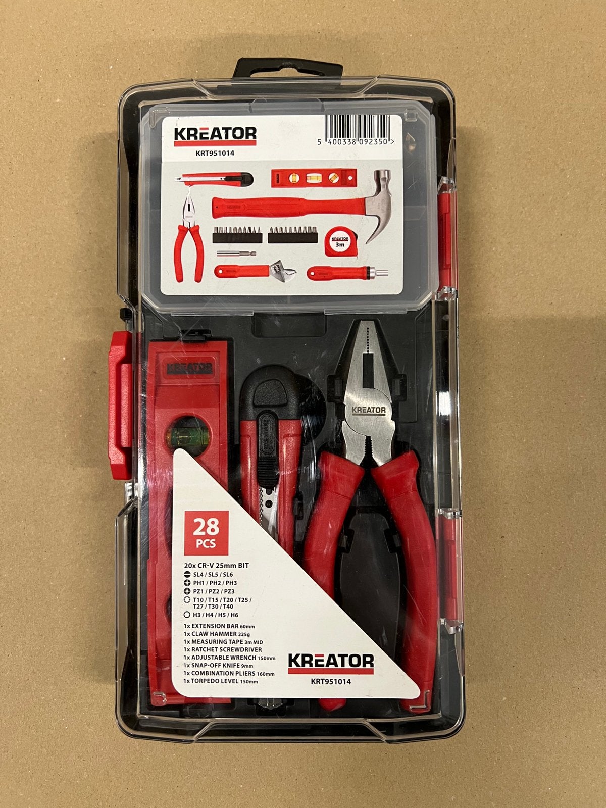 Nieuwe Kreator Gemengde Gereedschapsset 28 delig, Ophalen of Verzenden, Zo goed als nieuw