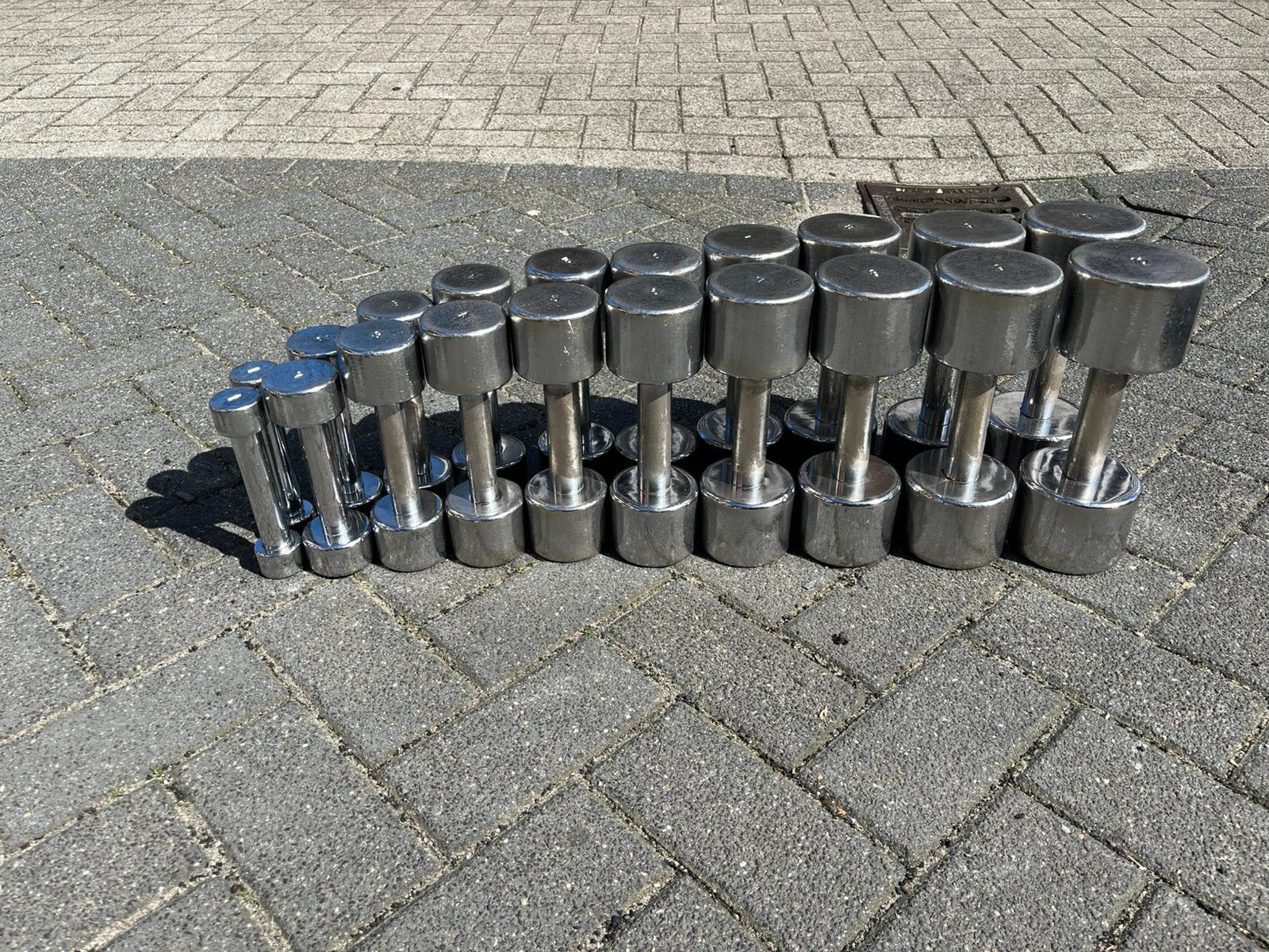 Chrome dumbbells 1-10 kg gewichten dumbbell set, Ophalen, Dumbbell, Gebruikt, Chrome