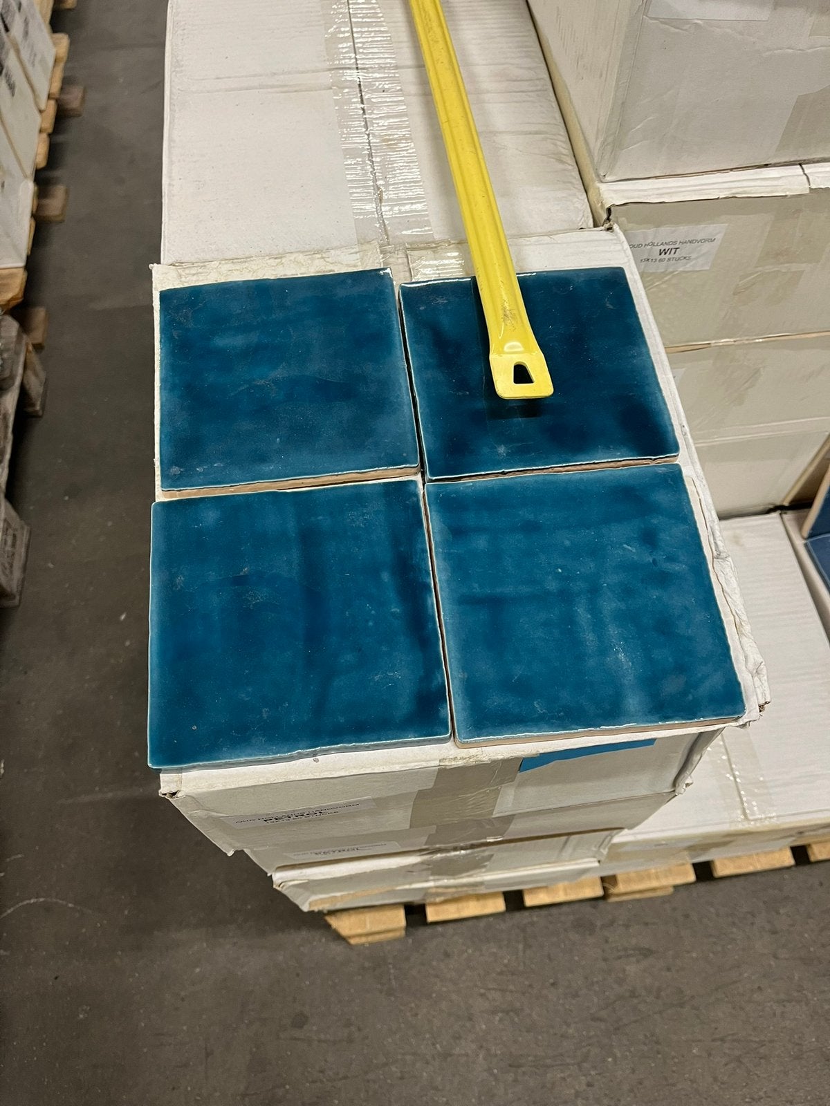 55 handgemaakte wandtegels 15x15 cm –blauw – ca. 1,24 m², Ophalen, Nieuw, Minder dan 20 cm, Minder dan 20 cm