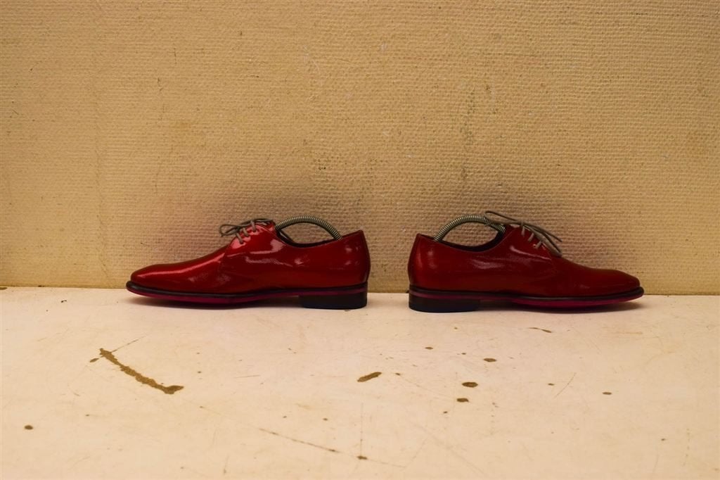 Floris van Bommel rode lak veterschoenen 51117, Ophalen of Verzenden, Gedragen, Maat 43 t/m 46, Overige kleuren
