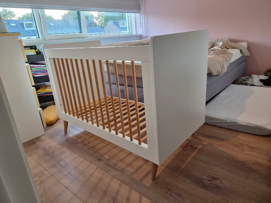 Bopita Babybed Wit / Hout 60 x 120 cm, Kinderen en Baby's, Ophalen, Zo goed als nieuw, Ledikant