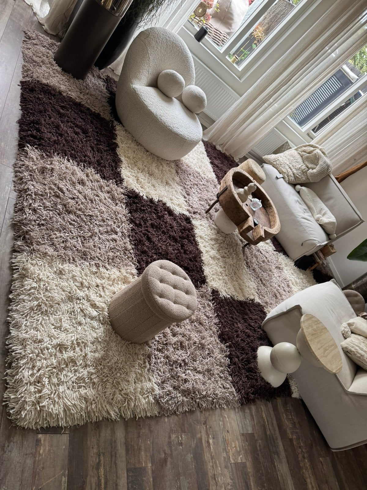 Vloerkleed, Ophalen, Bruin, 200 cm of meer, Zo goed als nieuw