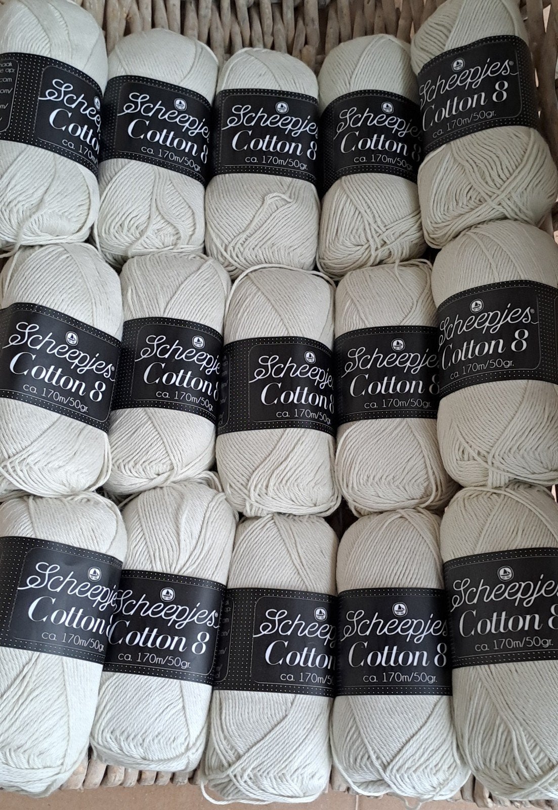 Nieuw 15 bollen Scheepjes Cotton 8 katoen garen - grijs 700, Hobby en Vrije tijd, Ophalen of Verzenden, Nieuw, Breien of Haken