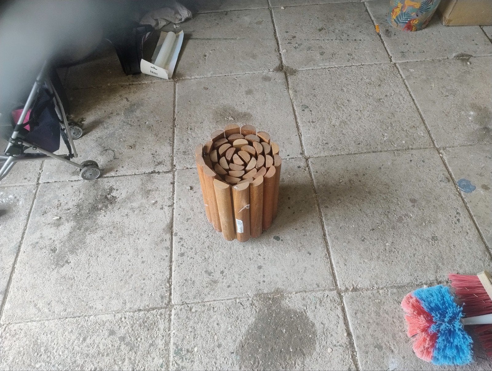 Houten rolborder 30cm H 180cm L   3 stuks!, Nieuw, Ophalen of Verzenden, Minder dan 25 cm, Border