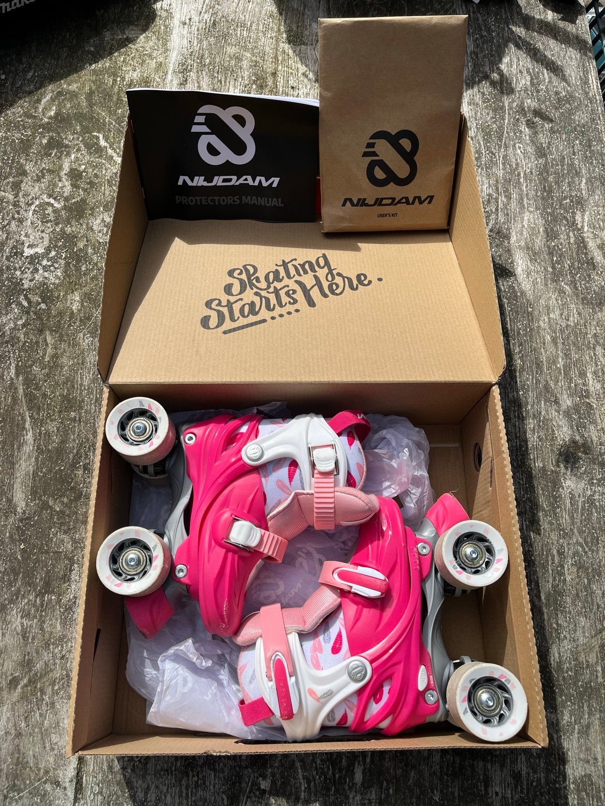 Nijdam verstelbare rolschaatsen roze - maat 25-28, Kinderen en Baby's, Ophalen of Verzenden, Verstelbaar, Gebruikt, Kinderen